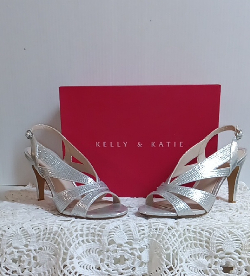 Kelly & Katie Metallic Silver Strappy Heels
